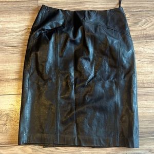 Fully Lined Black Genuine Leather Skirt size 2